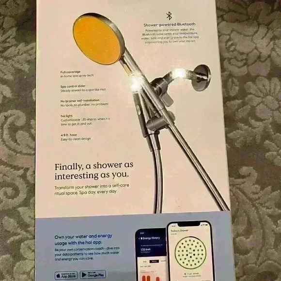 hai® 4-Spray Bluetooth®-Enabled Handheld Showerhead in Moon - Picture 2 of 8